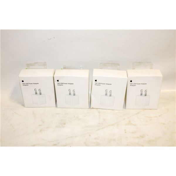 LOT OF 4 APPLE POWER ADAPTERS