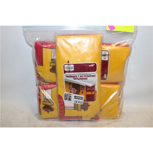5 NEW SPAIN FLAGS 27"X54"