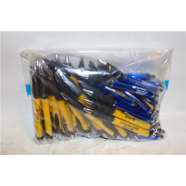 60 BLUE INK PENS LOT