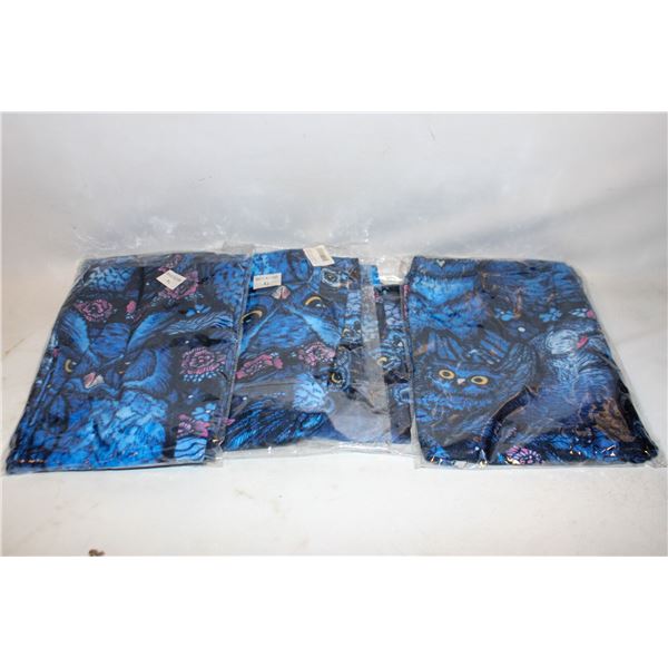 4 NEW WOMENS XL LEGGINGS, MIDNIGHT OWLS