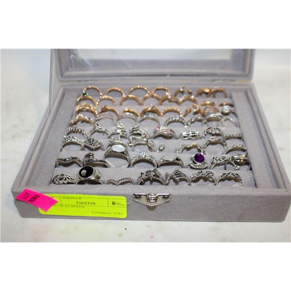 BOX OF 62 RINGS