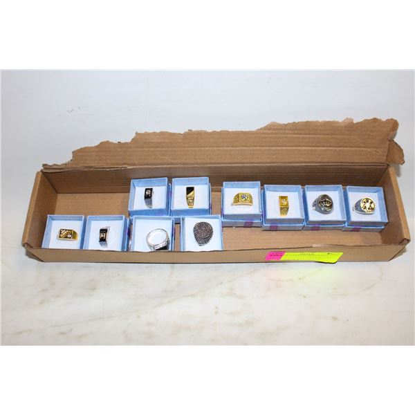 LOT OF 10 ESTATE MENS RINGS