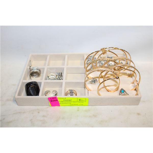 JEWELRY ORGANIZER TRAY WITH RINGS AND BANGLES
