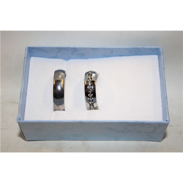 NEW 2PCS  COUPLE BANDS FOR MEN SZ11 WOMEN'S SZ 8