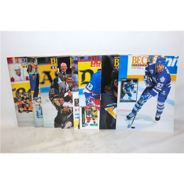 FLAT OF 8 BECKETT HOCKEY MAGAZINES 1991-1993