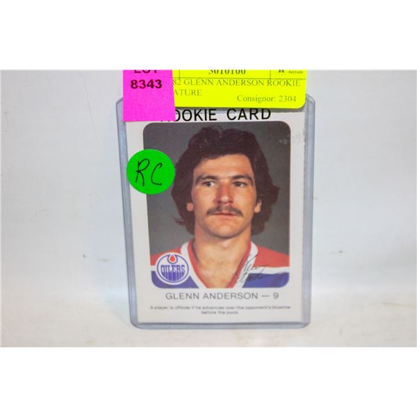 1981-82 GLENN ANDERSON ROOKIE