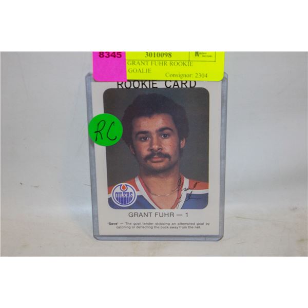 1981-82 GRANT FUHR ROOKIE OILERS GOALIE