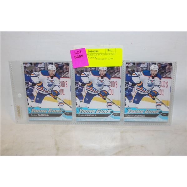 3X DRAKE CAGGULA YOUNG GUNS OILERS UPPER DECK