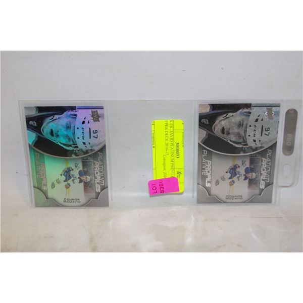 2X MCDAVID PLATINUM PROFILES UPPER DECK 2016-17