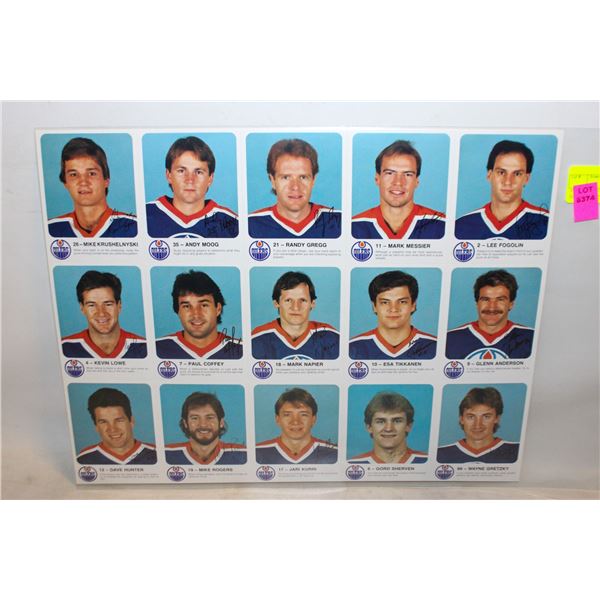 1985-86 UNCUT SHEET GRETZKY MOOG KURRI