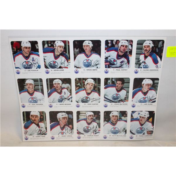 1986-87 UNCUT SHEET COFFEY LOWE MESSIER
