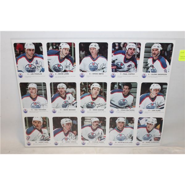 1986-87 UNCUT SHEET COFFEY LOWE MESSIER