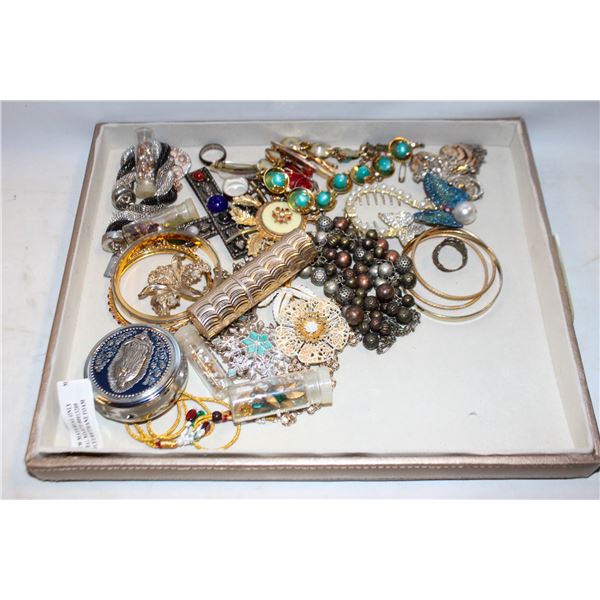 LARGE FLAT FULL OF ESTATE JEWELRY-ESTATE