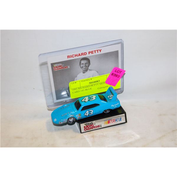 1992 RICHARD PETTY SIGNATURE CARD #43 BLUE