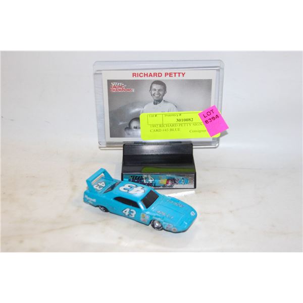 1992 RICHARD PETTY SIGNATURE CARD #43 BLUE