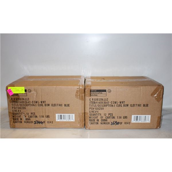 24 PACK CURLY BOW ELECTRIC BLUE FOR