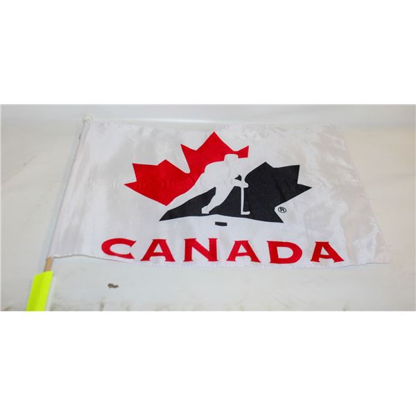 HOCKEY CANADA FLAG WHITE 12" X 17"