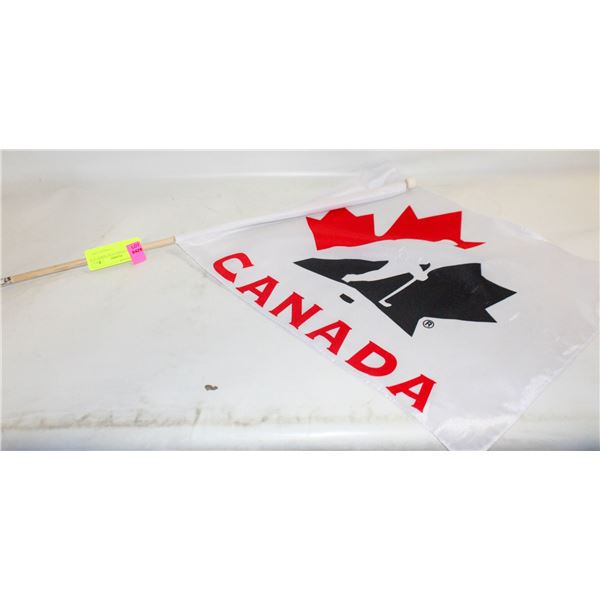 HOCKEY CANADA FLAG WHITE 12" X 17"
