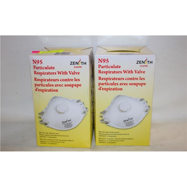 24 PACKS N95 PARTICULATE RESPIRATORS
