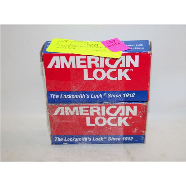 2 PACK AMERICAN LOCK WITH 4 KEYS NEW