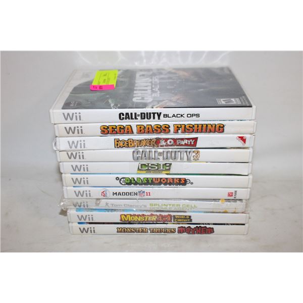 10 NINTENDO WII GAMES