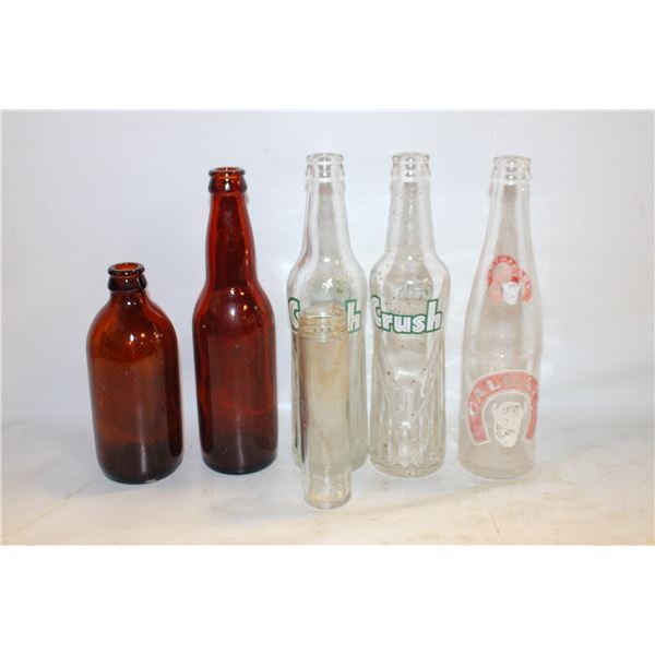 LOT OF 6 ANTIQUE BOTTLES