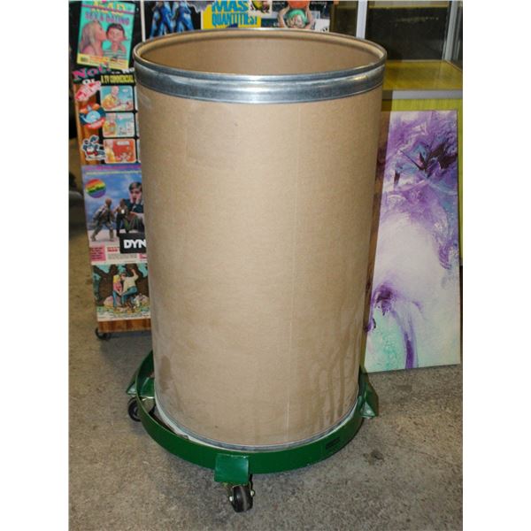 55 GALLON FIBER DRUM WITH DOLLY