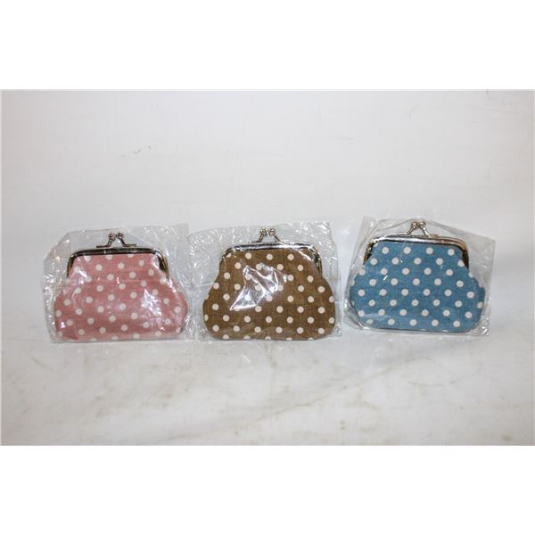 NEW 3 WOMENS COIN PURSES