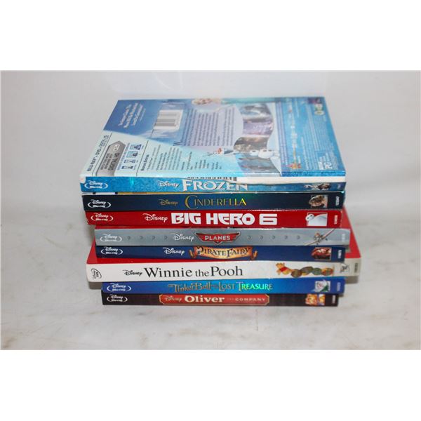 LOT OF 8 DISNEY DVDS/BLURAYS