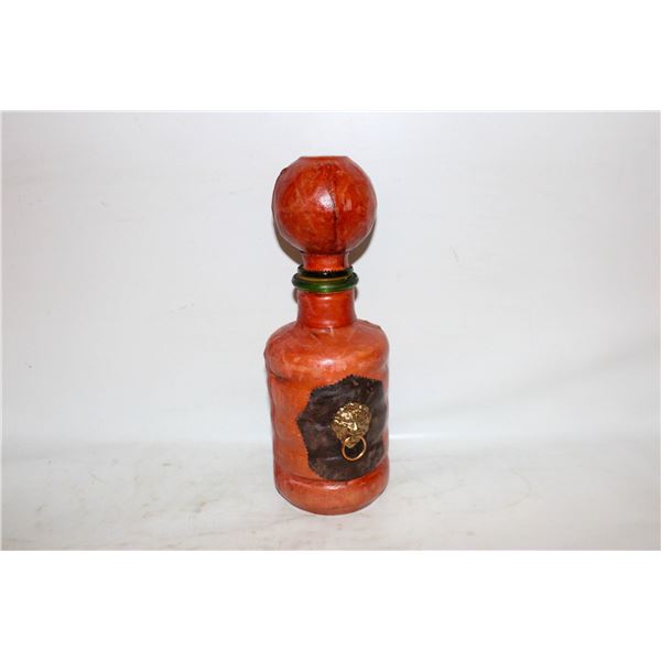 VINTAGE ITALIAN DECANTER TOOLED LEATHER