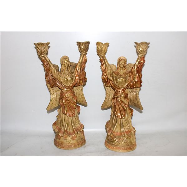 2 SILVERSTRI STUDIO ANGEL CANDLE HOLDERS