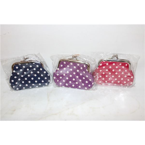 LOT OF 3 NEW WOMEN COIN PURSES