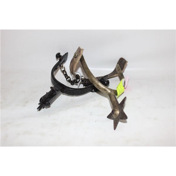 2 DIFFERENT VINTAGE SPURRS (USED FOR DECOR)