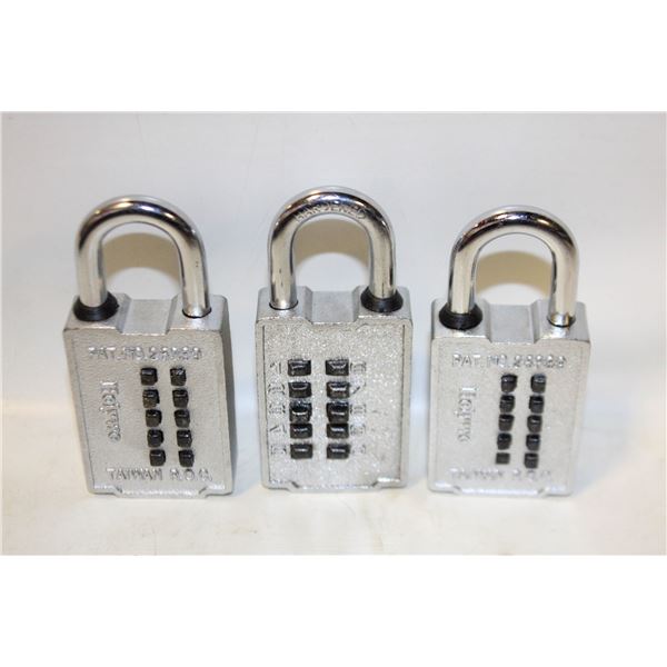 3 X COMBINATION LOCKS