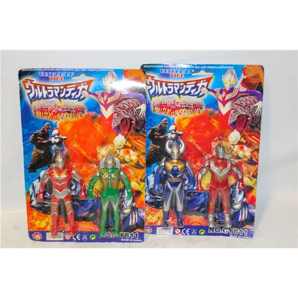 2PKS VINTAGE ULTRAMAN ACTION FIGURES IN ORIGINAL