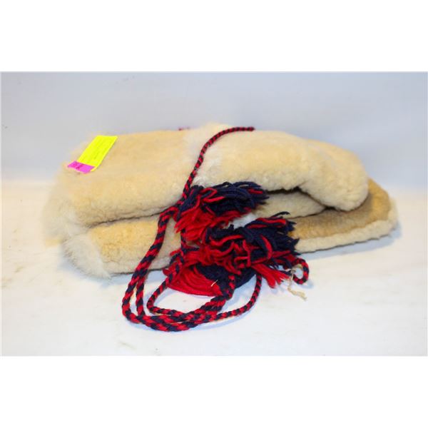 HANDMADE FUR/LEATHER MITTONS ONE SIZE