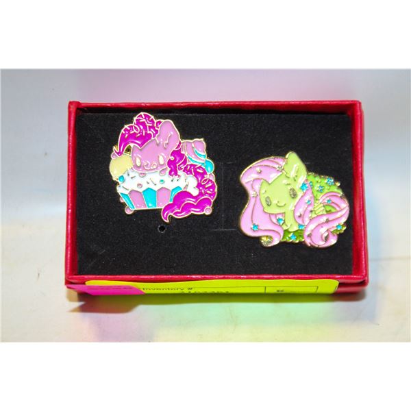 NEW 2 MY LITTLE PONY CARTOON ENAMEL BROOCHES