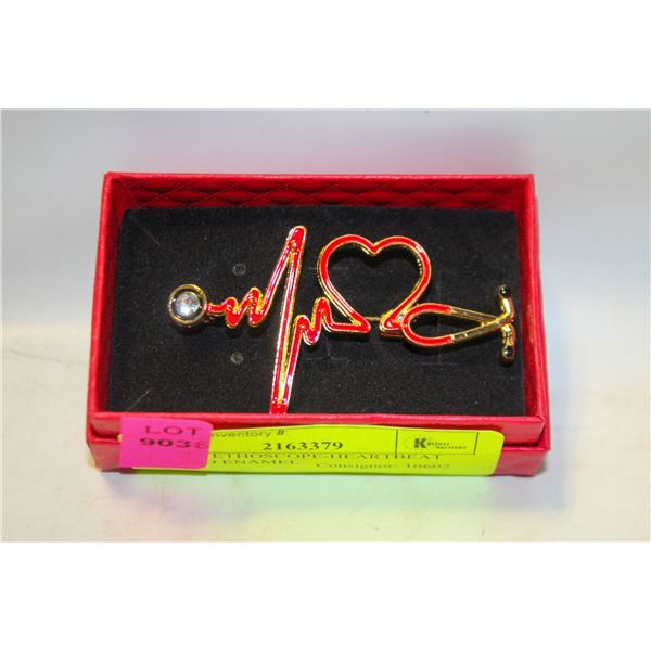 NEW STETHOSCOPE-HEARTBEAT SHAPED ENAMEL