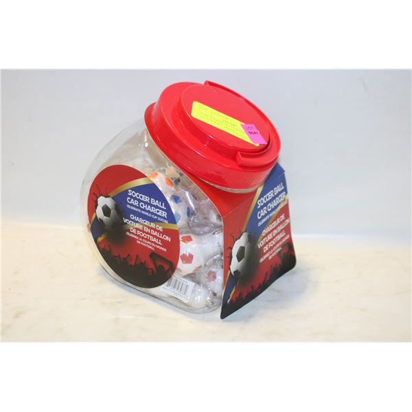 20-PK (NEW) CAR CHARGERS, SOCCER BALL SHAPE