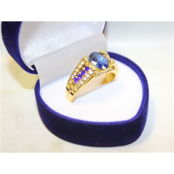 NEW BLUE Z MENS RING SZ 9