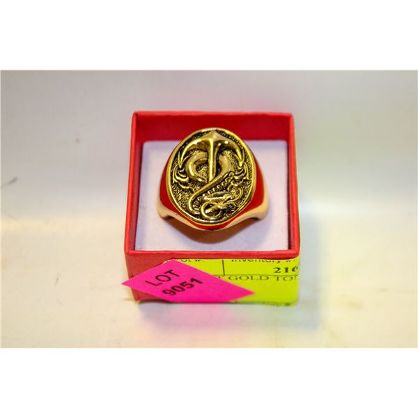 ESTAT GOLD TONE MEN'S RING SZ11