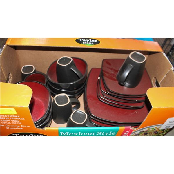 RED DISHWARE SET
