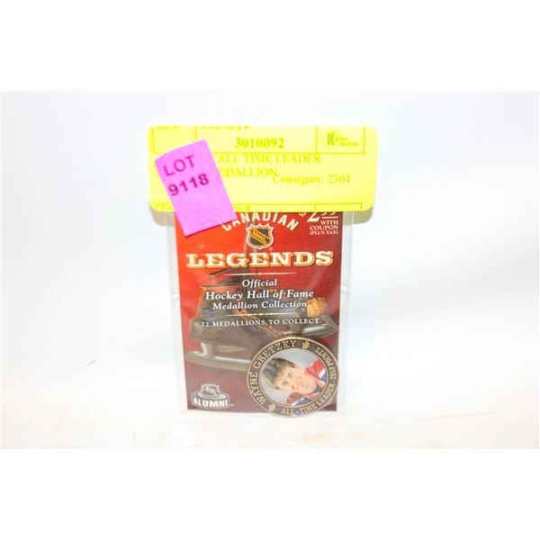 GRETZKY ALL TIME LEADER SEALED MEDALLION