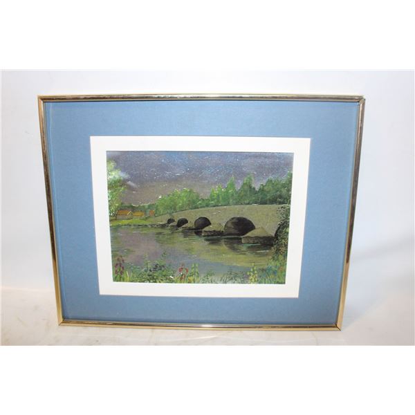 1)  FRAMED, MATTED, UNDER GLASS 3D