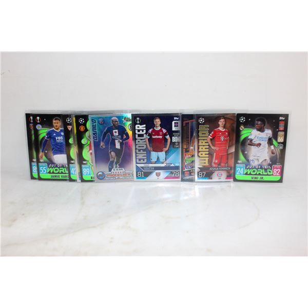 10X LOT FOIL SOCCER CARDS VARIOUS