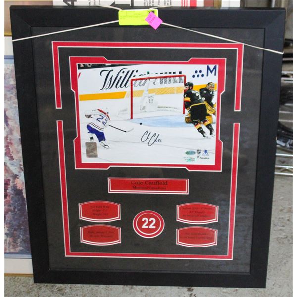 FRAMED AND SIGNED COLE CAUFIELD PHOTO WITH