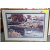 Image 1 : 3)   FRAMED, MATTED, UNDER GLASS IN PASTEL