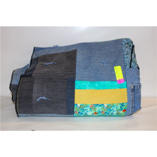 QUEEN DENIM PATCHWORK QUILT THICK-ESTATE
