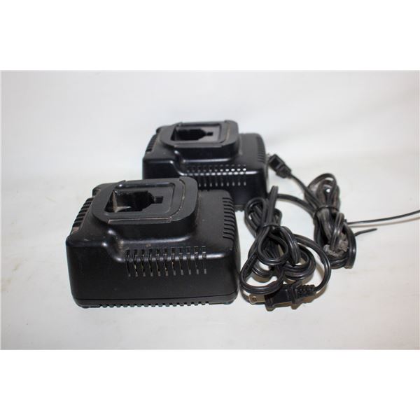 2 DEWALT 7.2V 1HOUR CHARGERS