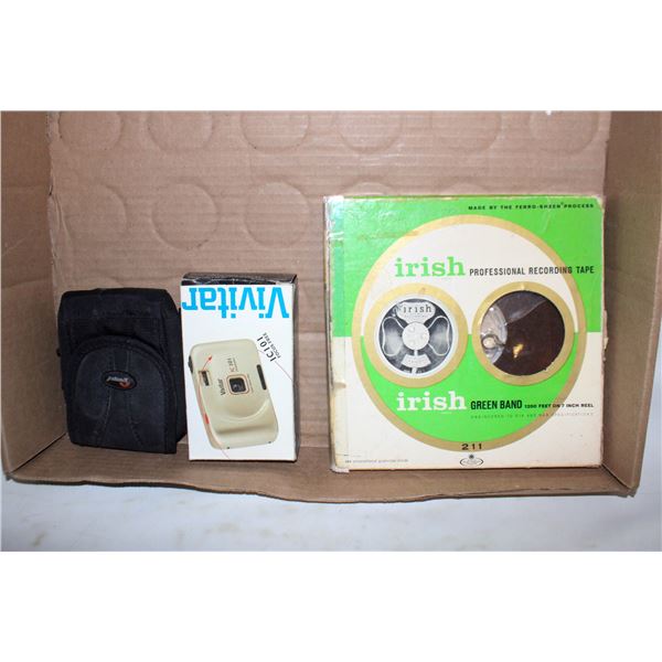 VIVITAR VTG CAMERA & IRISH RECORDING TAPE